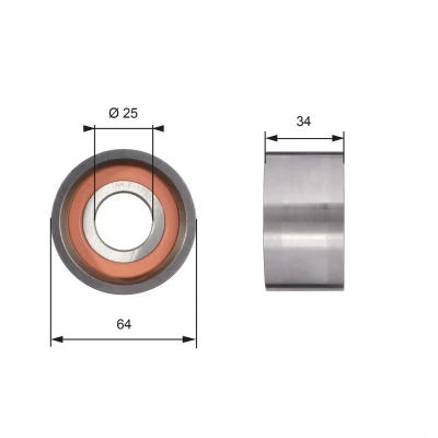 Abbildung von GATES T41234 Spannrolle, Zahnriemen Tru Power FIAT: Ducato II Platform/Chassis, I Van, IVECO: DAILY 2 Pritsche/Fahrgestell