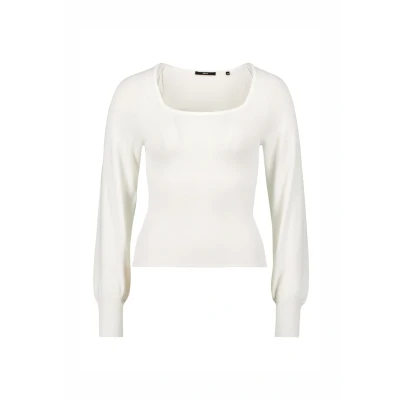 Abbildung von zero MIT Eckigem Ausschnitt Strickpullover, Damen, Größe: 34, Offwhite