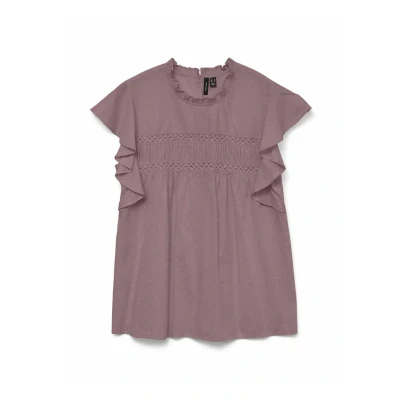 Abbildung von VERO MODA Damen Vmtrine Sl Lace WVN Noos Top, Nostalgia Rose, XS EU