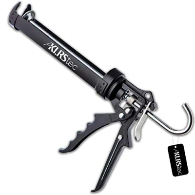 Abbildung von KLRStec PREMIUM Kartuschenpistole mechanisch aus Metall Hochwertige 2K Silikonpistole/ presse zum verfugen mit allen gängigen 310ml Dicht und Klebstoffkartuschen (Silikon, Acryl, Lehm etc.)
