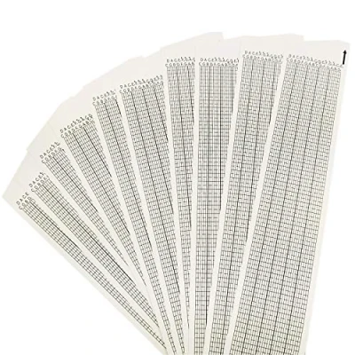 Abbildung von 30 Note blanko Streifen von Musik Box Refill Papier für Handkurbel Music Bewegung 10 PCS