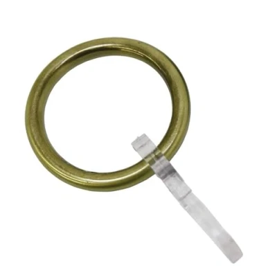 Abbildung von GARDINIA Gardinenringe mit Faltenlegehaken, Metall Messing antik für Ø 20 mm, 6er Pack, 6