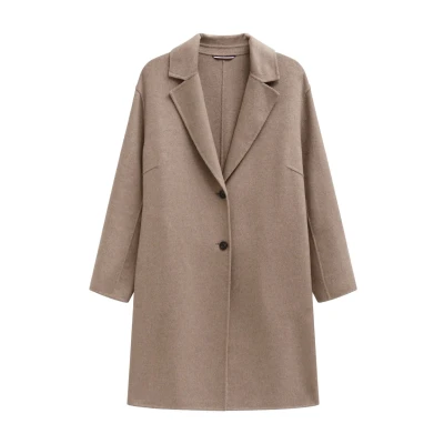 Abbildung von bugatti Reverskragen MIT Knopfleiste Klassischer Mantel, Damen, Größe: 46, Beige