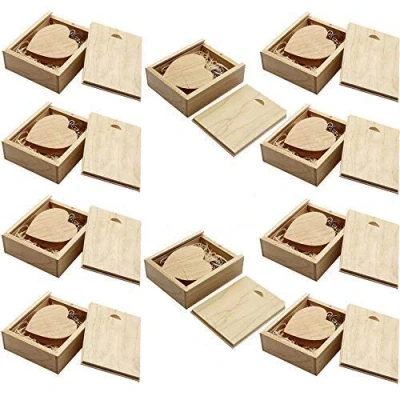 Abbildung von A Plus+ 10 Stück Ahorn USB Stick 16GB Holz Herz Flash Laufwerke Speicherstick mit Holzbox