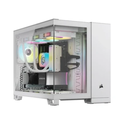 Abbildung von CORSAIR iCUE Link 2500X RGB gehärtetes Glas mATX Mid Tower Dual Chamber PC Gehäuse 2X RX120 Lüfter im Lieferumfang enthalten Breite Kühlflexibilität Reverse Connection Motherboard
