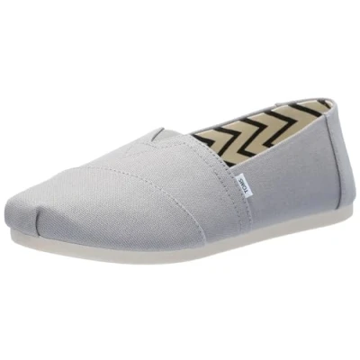 Abbildung von Toms Damen Alpargata Flacher Slipper, Drizzle Grey Recyceltes Baumwollleinen, 37 EU