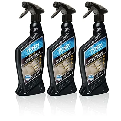 Abbildung von TENZI 3X Premium Lederreiniger (600ml) Auto &amp; Motorrad Geruchsneutral für stark verschmutzte Oberflächen, Lederpflege, Reinigung, Autopflege Innenraum, Innenraumreiniger Spray Leder, Sitzreiniger