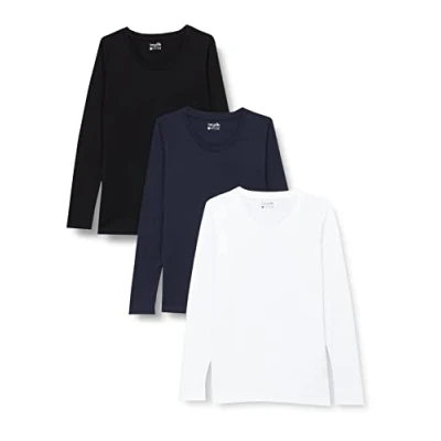 Abbildung von berydale Damen Langarm Shirt mit Rundhalsausschnitt aus 100% Baumwolle im Multipack