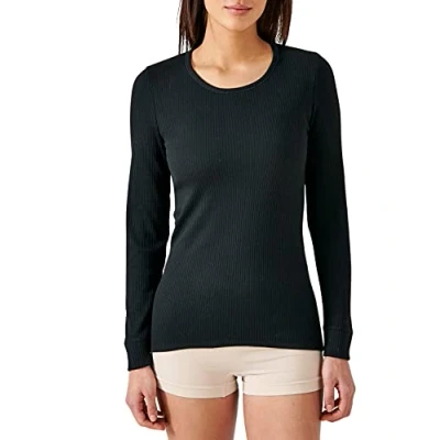 Abbildung von Damart Damen Tee Shirt Manches Longues. Thermounterwäsche Oberteile, Schwarz (Noir 56680 17010), 44 (Herstellergröße: Large)