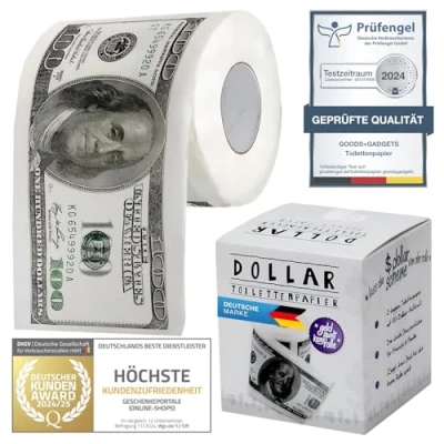 Abbildung von US Dollar Klopapier Toilettenpapier USD Toilet Paper Scherzartikel in Geschenkverpackung (Dollar)