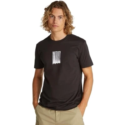 Abbildung von Calvin Klein Jeans Brush Stroke Graphic TEE Tshirt print, Herren, Größe: XS, Black