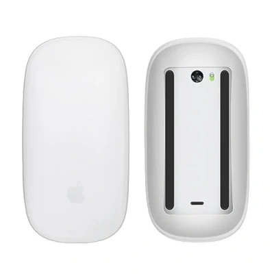 Abbildung von kwmobile Silikon Schutzhülle kompatibel mit Apple Magic Mouse 1/2 Hülle PC Maus Cover aus softem Matt Transparent