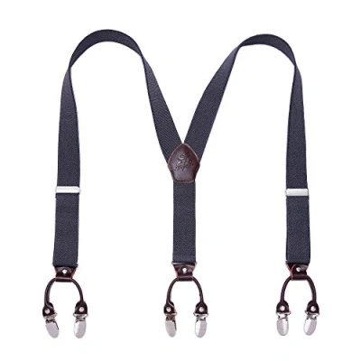 Abbildung von KANGDAI Herren Hosenträger 6 Clips Heavy Duty Men Braces Y Zurück 20 Farben Durable Elastic Verstellbare Starke Metall