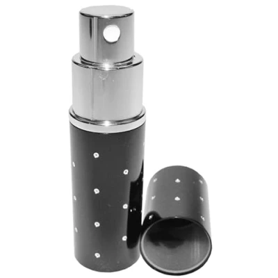 Abbildung von Taschenzerstäuber in Schwarz nachfüllbar für 10ml, edler Parfum Zerstäuber zuhause und unterwegs, Flakon Spray Flasche die Handtasche, hochwertiges Geschenk Frauen von Fantasia