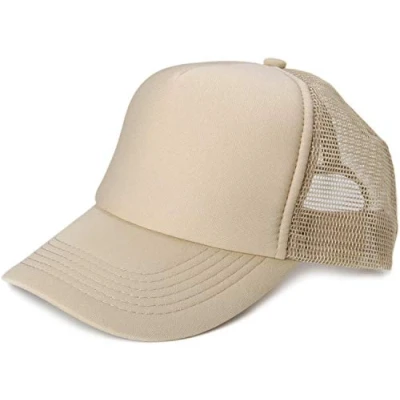 Abbildung von styleBREAKER Unisex 5 Panel Mesh Cap, Trucker Baseball Basecap, Click und Snap Verschluss verstellbar 04023007, Farbe:Goldgelb