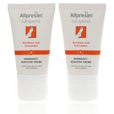 Abbildung von Allpresan Fuß spezial Nr. 4 Hornhautreduzier Creme Fußcreme gegen Hornhaut und Schrunden als 14 Tage Kur verhornter Füße 2x 40 ml
