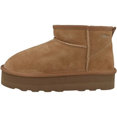 Abbildung von s.Oliver Damen Boots aus Leder Gefüttert, Braun (Cognac), 41 EU