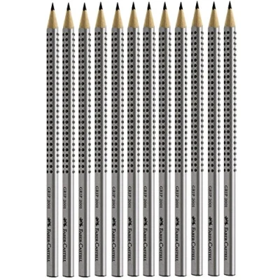 Abbildung von Faber Castell 12er Sparpack (2x6) Bleistifte GRIP 2001 (2, silber B)