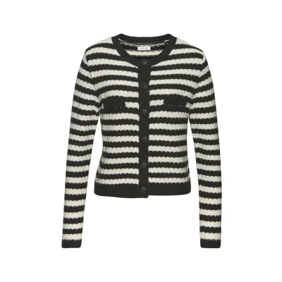 Abbildung von Lascana Strickjacke, Damen, Größe: 36/38, Schwarz weiß gestreift