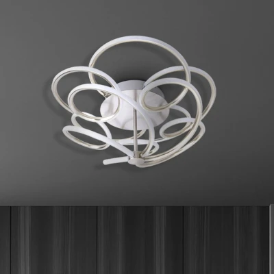 Abbildung von näve LED Deckenleuchte »Rizado«, 1 flammig, Effizienzklasse: F, 3 Stufen dimmbar per Wandschalter, satin nickel