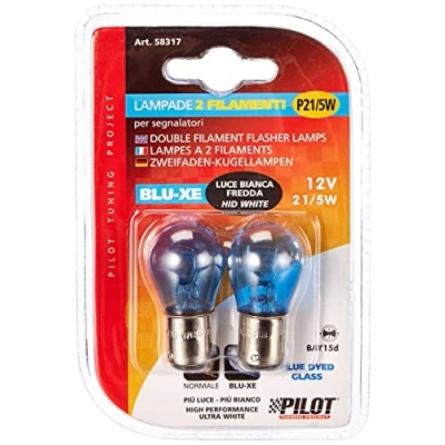 Abbildung von Lampa Blu Xe 58317 Lampe, 2 Glühfäden, P21, 5 W, 12 V