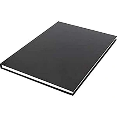 Abbildung von Skizzenbuch Kangaro A5 blanko mit schwarzem Hardcover, 80 Blatt 100g weiß Säurefreies Papier