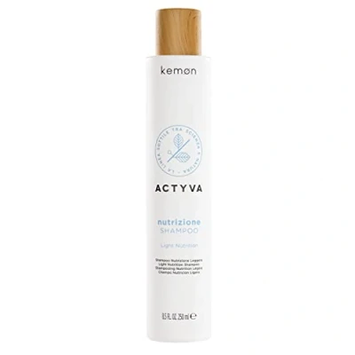 Abbildung von Kemon Actyva Nutrizione Shampoo, feuchtigkeitsspendende und schützende Wirkung für Haut trockenes Haar, mit Hafer Olivenöl, Glanz Effekt 250 ml