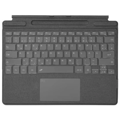 Abbildung von Rii Surface Tastatur für Pro 9/Pro 8/Pro X, Bluetooth 5.2 mit Touchpad und 7 Farbiger Hintergrundbeleuchtung Grau QWERTZ（Der Steckplatz kann den Pen nicht Aufladen）