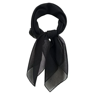 Abbildung von TigerTie Feines Damen Chiffon Nickituch in schwarz einfarbig Uni Größe 58 cm x Tuch Halstuch Schal