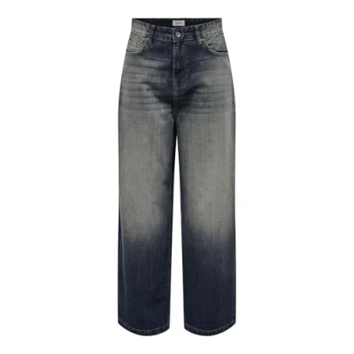 Abbildung von ONLY Damen Onldemi Mw Wide Tint DNM Tai Hose, Dark Blue Denim, 29 W/30 L