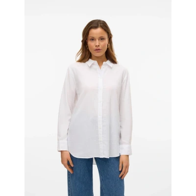 Abbildung von Vero Moda Vmlinn Hemdbluse, Damen, Größe: Small, Snow white