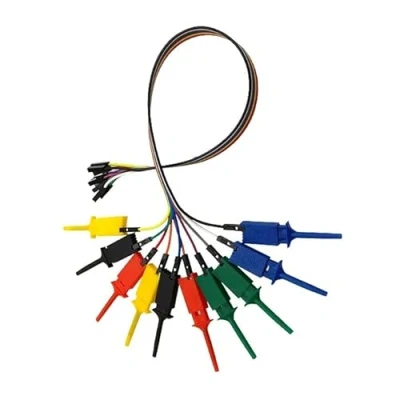Abbildung von Switian 10 PCS 5 Farben Logic Analyzer Test Haken Clip Grabber Jumper Drähte &amp; Interface Pins SOIC IC für Präzision Schaltkreis Testen/Stromversorgung Testen 30CM