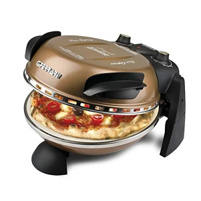 Abbildung von G3 Ferrari G10006 Pizza Äußern Vergnügen, Ofen Pizza, 1200 W, 400C, Felsen Feuerfest (durchmesser 31 cm), Timer 5&#039;, Kochbuch inbegriffen, Kupfer