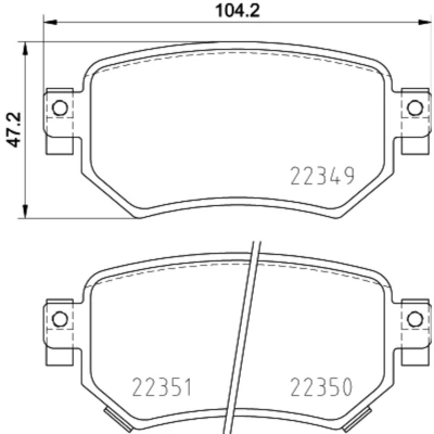 Abbildung von BREMBO P 49 059 Bremsbelagsatz mit akustischer Verschleißwarnung ohne Zubehör MAZDA: 6 Estate, Saloon, Box Body / Estate