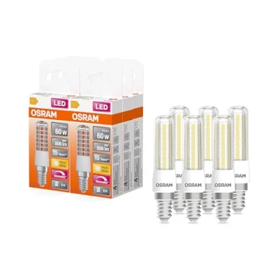 Abbildung von OSRAM LED Superstar Special T SLIM, Dimmbare schlanke Spezial Lampe, E14 Sockel, Warmweiß (2700K), Ersatz für herkömmliche 60W Leuchtmittel, 6 Stück (1er Pack)