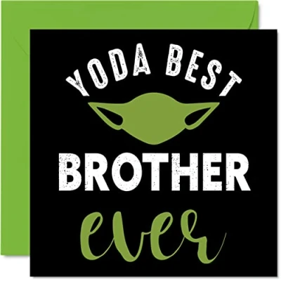 Abbildung von Lustige Geburtstagskarten für Bruder Yoda Best Witz Happy Birthday Karte von Schwester, Banter Brother Geburtstagsgeschenke, 145 mm x mm, Geschwister Grußkarten, Geschenk