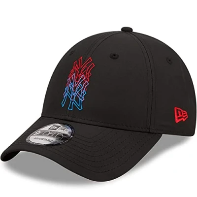Abbildung von New Era Herren Stack Logo 9forty York Yankees Baseballkappe, Schwarz, Einheitsgröße