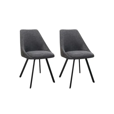 Abbildung von byLIVING Esszimmerstuhl 2er Set Jasper/Vintage Mikrofaser anthrazit/Gestell Metall schwarz matt/Sitzschale 360 drehbar/Esszimmerstuhl/B 55, H 83, T 59 cm
