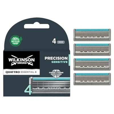 Abbildung von Wilkinson Sword Quattro Titanium Sensitive Klingen Sensitive. 4 Stück Stück.