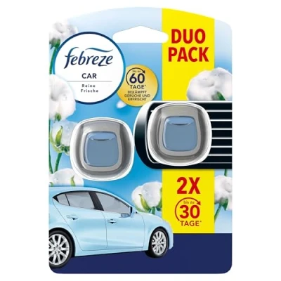 Abbildung von Febreze Auto Lufterfrischer 4ml, Clip Nachfüller mit Duft Reine Frische Bekämpft Gerüche im Auto, 2 Einheit