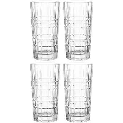 Abbildung von Leonardo Spiritii Trink Gläser 4er Set, spülmaschinenfeste Wasser Gläser, Saft mit Schliff, stoßfestes 400 ml, 022760