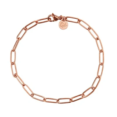 Abbildung von GD GOOD.designs Gliederarmband Roségold für Damen mit 18K Vergoldung Wasserfest Feingliedrige Armkette aus Edelstahl I Größenverstellbare Gliederkette