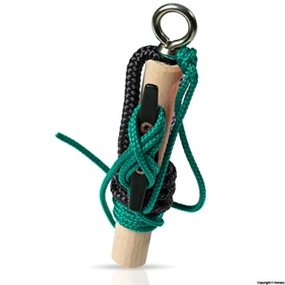 Abbildung von Knoten Floh Übungsset Lernen für SBF See &amp; Bootsführerschein, Feuerwehr Seemannsknoten Knotenbrett mit Anleitung Knotentafel, Ideal Kinder Erwachsene (SW/Grün)