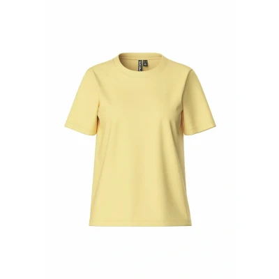 Abbildung von Pieces Pcria Solid TEE Tshirt basic, Damen, Größe: XS, Pale banana