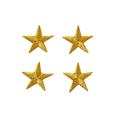 Abbildung von Applikationen Fashion and Home aufbügelbar Sterne ca. 1,7 cm gold 4 St