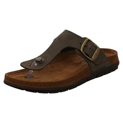 Abbildung von Rohde Damen Zehentrenner Pantolette Leder Rodigo D 5860, Größe:37 EU, Farbe:Grün