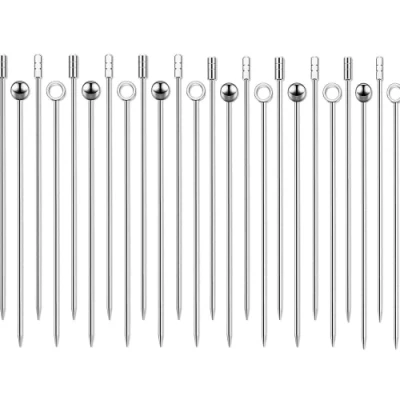 Abbildung von 24 Stück Edelstahl Cocktailspieße, Basicon Martini Spieße Cocktail Obst Sticks Pick Picks Wiederverwendbare für Fingerfood Sandwich Party Bar, Silber