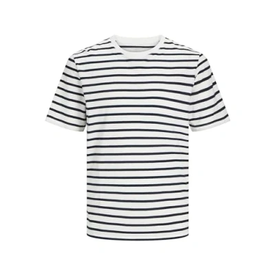 Abbildung von JACK &amp; JONES Herren Jjeorganic Basic Tee O Neck Noos T Shirt, Cloud Dancer/Stripes:Navy Blazer, XXL EU