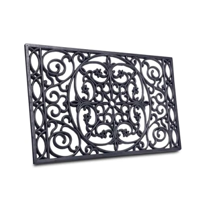 Abbildung von Hanse Home Fußmatte Gummi 45x75cm rutschfest und Wetterfest Outdoor Schmutzfangmatte Gusseisen Optik für Innen Außen Fußabtreter Ornamente Flur, Terrasse, Eingangsbereich