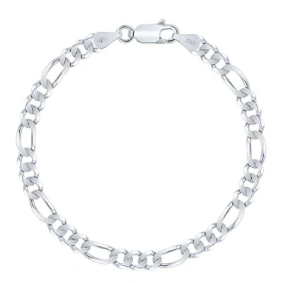 Abbildung von Planetys Figaro Armband 925 Sterling Silber rhodiniert (1+3) 5 mm Breite